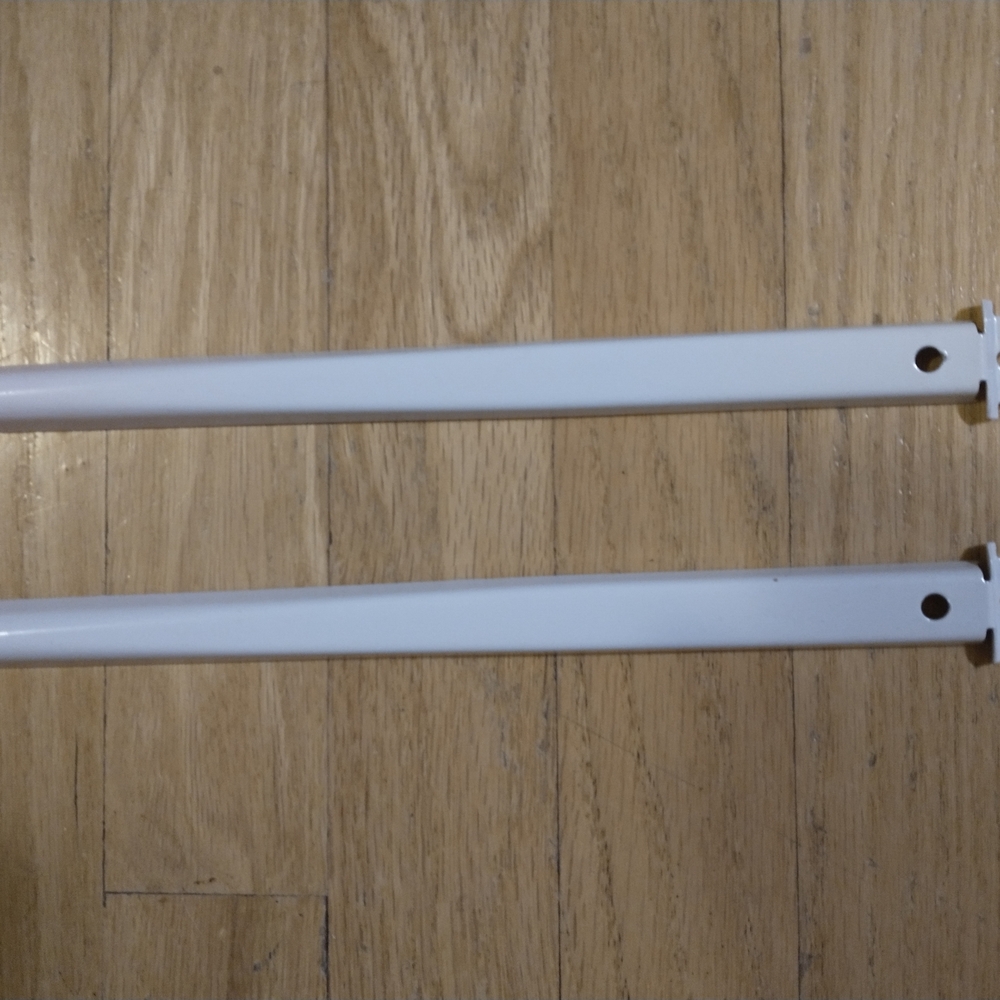 White Metal Shelf Support Brackets - Pair